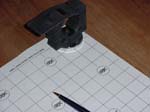 marking circle on laminating paper